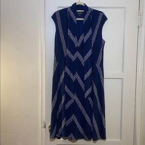 Nine West Navy and beige Patterned dress